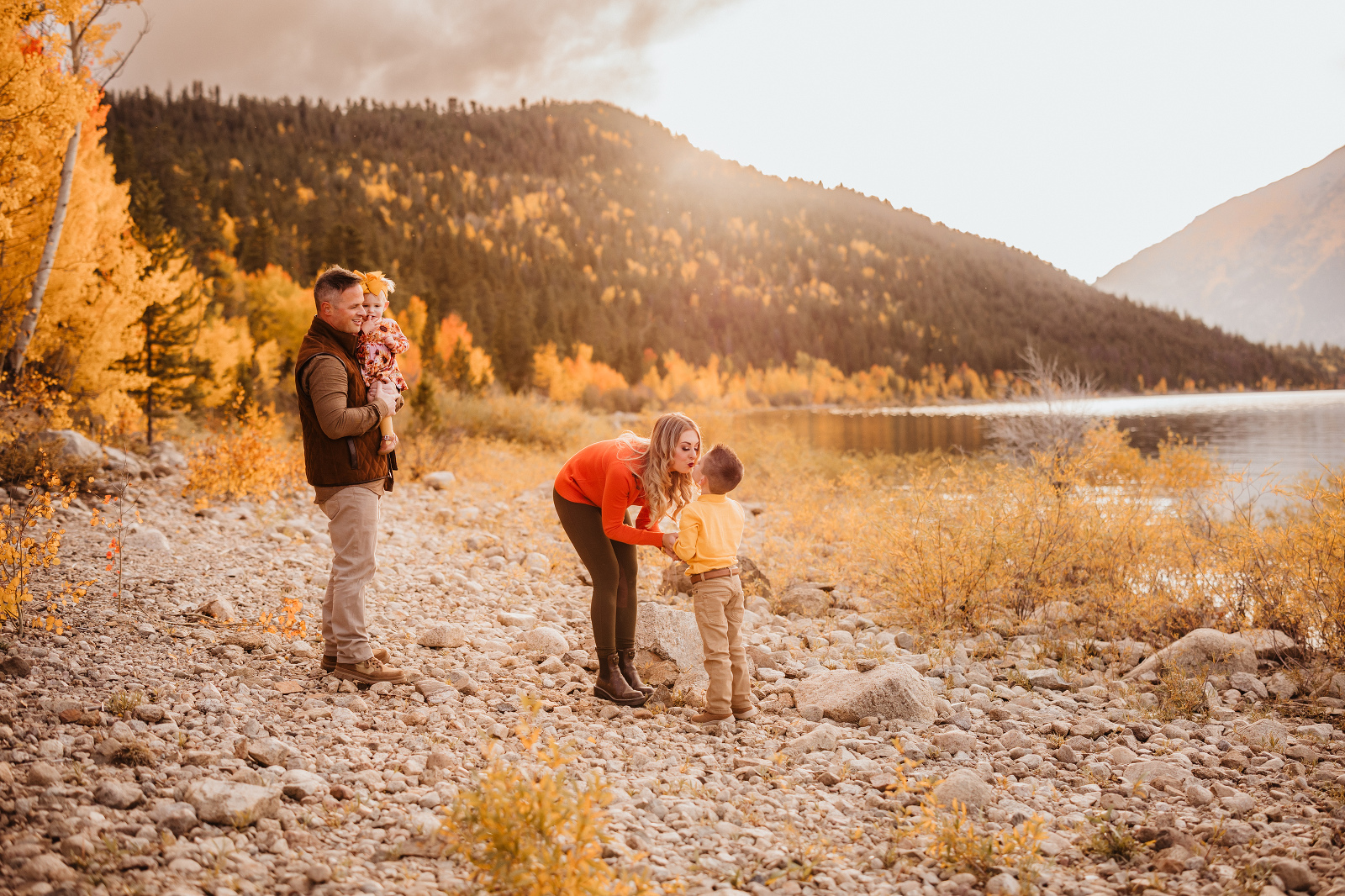 Aspen Family Photographer at Twin Lakes in the fall