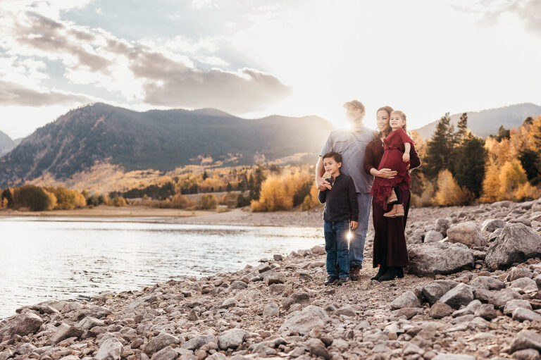 Fall family pictures on Lake Dillon with Colorado Lifestyle Photography