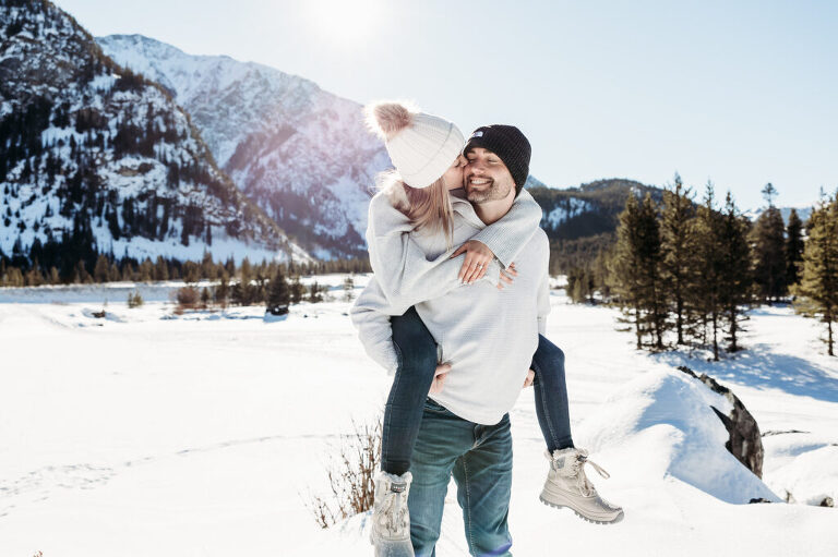 Winter Surprise Proposal at Officer's Gulch in Frisco with Colorado Lifestyle Photography