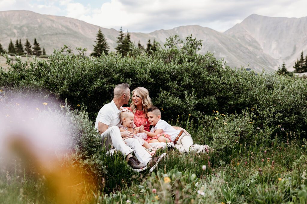Family Pictures in the Wildflowers at Loveland Pass with Colorado Lifestyle Photography